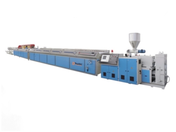 Extrusion line for PVC profile with logo